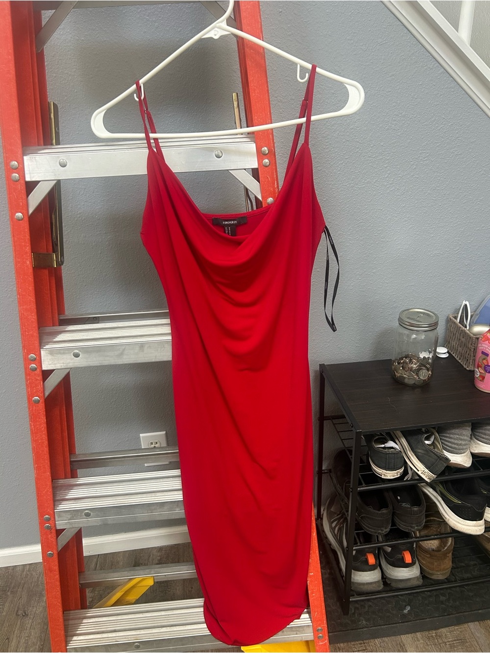 Forever 21 Red Strapless Cowl Slip Dress